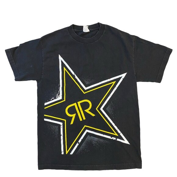 Rockstar Energy Drink T-Shirt Graphic Logo Mens Medium Short Sleeve Black - Picture 1 of 5